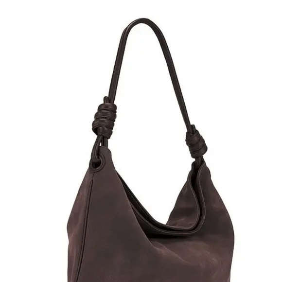 8 OTHER REASONS COLD SHOULDER LEATHER TOTE BAG NWT COFFEE BROWN - Picture 3 of 3